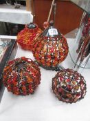 4 beaded lamp shades.