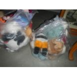 2 bags of soft toys including Disney.