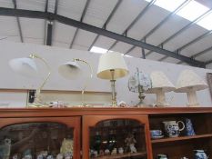 6 assorted table lamps.