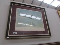 A framed and glazed signed aircraft print.