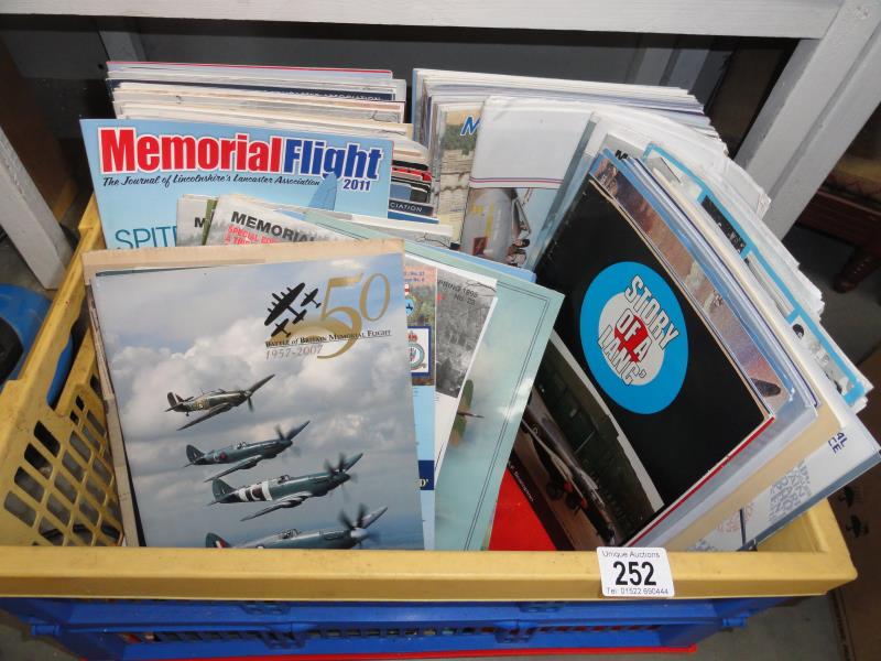 A quantity of 'memorial flight: the journal of lincolnshire's lancaster association' and other