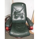 A reclining leather chair.