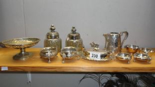 A quantity of silver plate including salts.