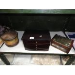 A jewellery box and 2 other trinket boxes
