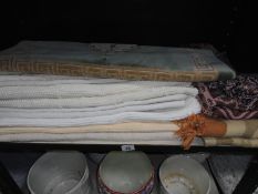 A quantity of approximately 13 assorted throws including woollen