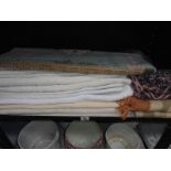 A quantity of approximately 13 assorted throws including woollen