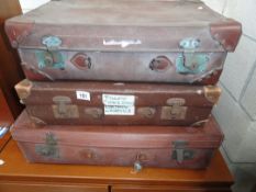 3 vintage suitcases A/F.