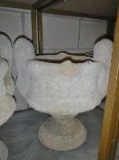 A decorative two handled urn.