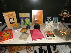 An assortment of spiritual items on Wicca,