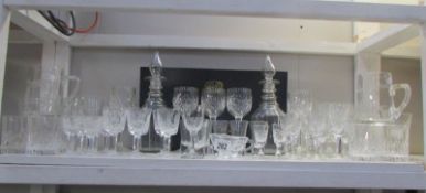 A mixed lot of glass ware including decanters,