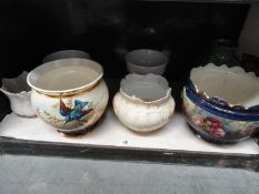 7 assorted vases/jardinieres (some a/f)