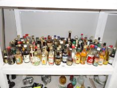 Approximately 100 miniature spirit bottles including Tokaji, Bols creme de cacao,