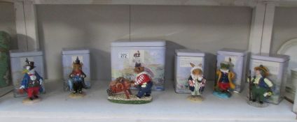 6 Regency fine arts figures in tins.