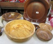 A quantity of wooden bowls.