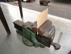 A large bench vice.