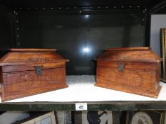 2 wooden trinket/jewellery boxes