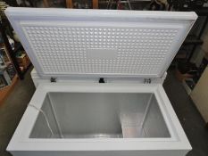 A LEC chest freezer.