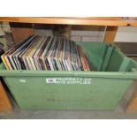 A box of LPs including Beatles.