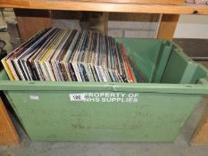 A box of LPs including Beatles.