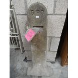 A reinforced concrete telephone cable marker post ('GPO' markings).