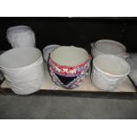 6 assorted ceramic jardineres and planters