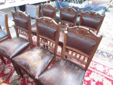 A set of 6 Victorian dining chairs,