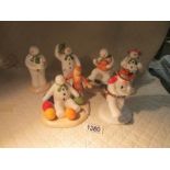 6 Coalport 'The Snowman' series figures.