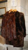 3 vintage fur coats.