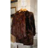 3 vintage fur coats.