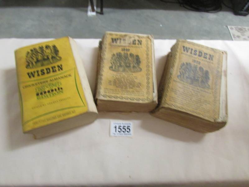 3 Early Wisden's Cricketers Almanac, 1939, 1940 and 1963.