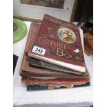 A quantity of old books including scrap books.