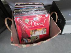 A box of records including Diana Ross etc.