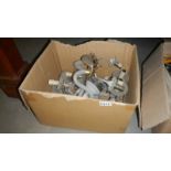 A box of chandelier parts