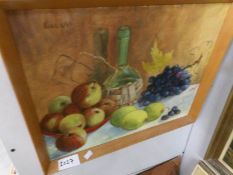 An oil on board still life study signed King 6/69, image 44 x 34.