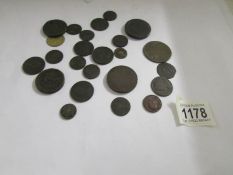 An assortment of 17th, 18th and 19th century coins,
