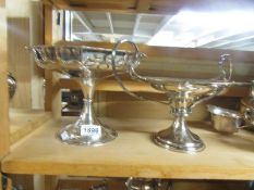 2 silver plated comports.