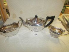 A 3 piece silver tea service, Birmingham 1928/29, gross weight approximately 29 ounces.