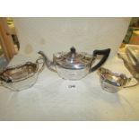 A 3 piece silver tea service, Birmingham 1928/29, gross weight approximately 29 ounces.