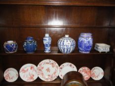 6 items of blue and white china including Rington's and oriental, some a/f.