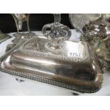 A silver plate tureen and cover.