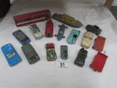 A quantity of play worn die cast including Dinky and Corgi.