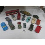 A quantity of play worn die cast including Dinky and Corgi.