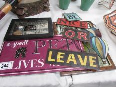 A quantity of assorted signs,