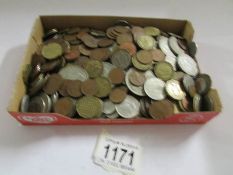 A tray of assorted coins.