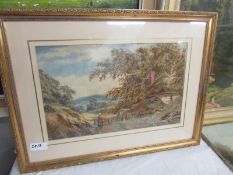 A framed and glazed rural scene watercolour, image 47 x 29 cm.