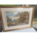 A framed and glazed rural scene watercolour, image 47 x 29 cm.