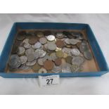 A mixed lot of mainly foreign coins.