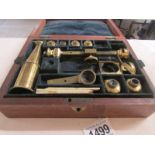 A rare cased 'Transitional' Acromatic microscope signed Cary of London,