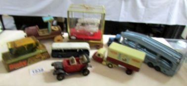 A boxed Dinky Mini Moke etc including crescent Scammell scarab.