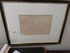 A Pablo Picasso print entitled 'Seated Nude with Wreath', stamped and signed in pencil.